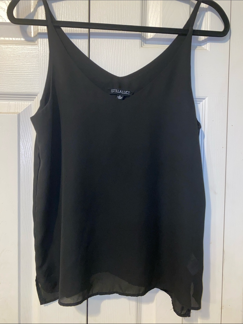 Stella Luce Black V-Neck Spaghetti Strap Camisole